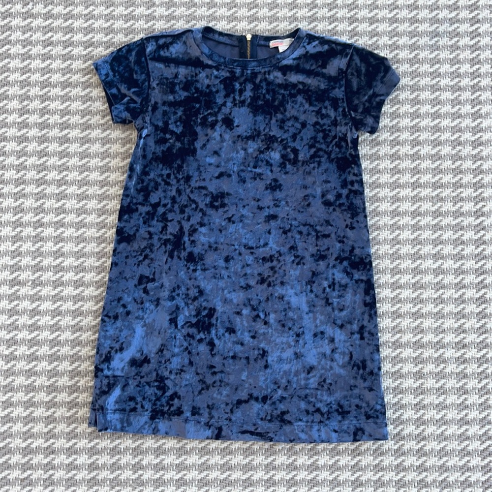 Crewcuts everyday velvet dress blue
